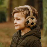 ZIBELL Winter Ear Warmers for Boys & Girls – Plush Faux Fur Football Pattern Earmuffs, Windproof & Comfortable Fit